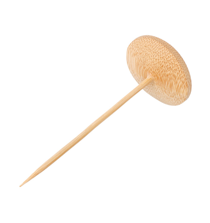 Pick Bambu Decorado Disco 100mm (1200 Unidades) Pick Bambu Decorado Disco 100mm (1200 Unidades)