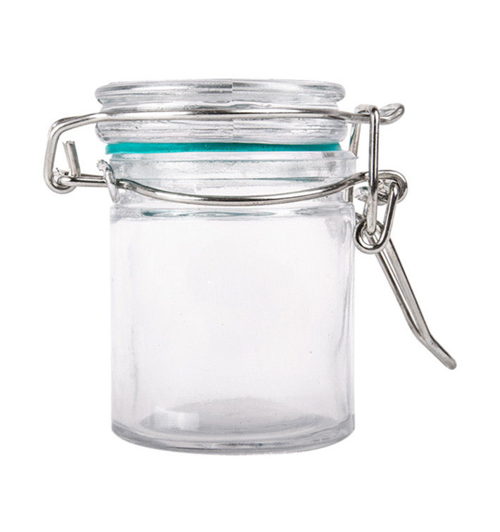 Jarra de Vidro Hermético 45 ml Ø4,5x6cm (96 Uds) Jarra de Vidro Hermético 45 ml Ø4,5x6cm (96 Uds)