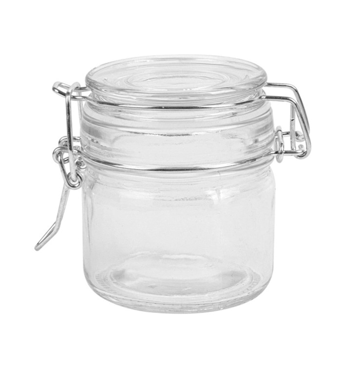 Jarra de Vidro Hermético 80 ml Ø6x7cm (48 Uds) Jarra de Vidro Hermético 80 ml Ø6x7cm (48 Uds)