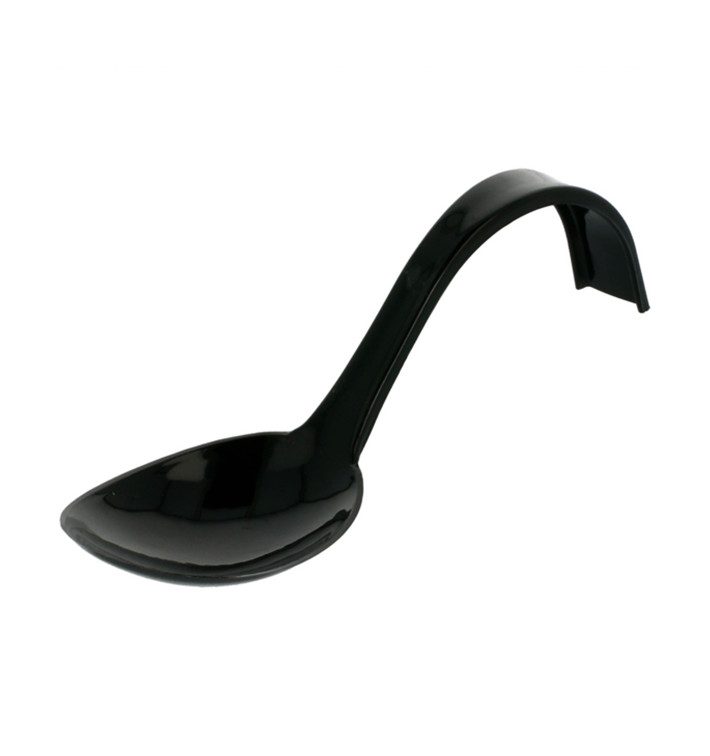 Colher Degustação Asa Curva Preto 130mm (50 Uds)