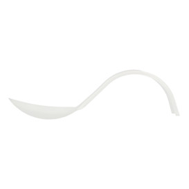 Colher Degustação Asa Curva Branco 130mm (50 Uds)