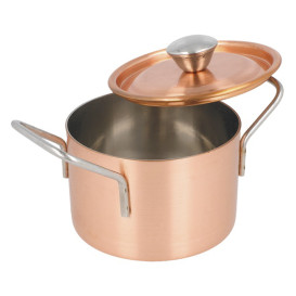 Mini Panela com Tampa de Aço Cobre Ø90x60mm (1 Ud)