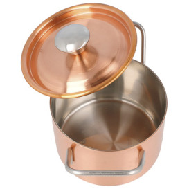 Mini Panela com Tampa de Aço Cobre Ø90x60mm (1 Ud)