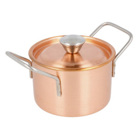 Mini Panela com Tampa de Aço Cobre Ø90x60mm (6 Uds)