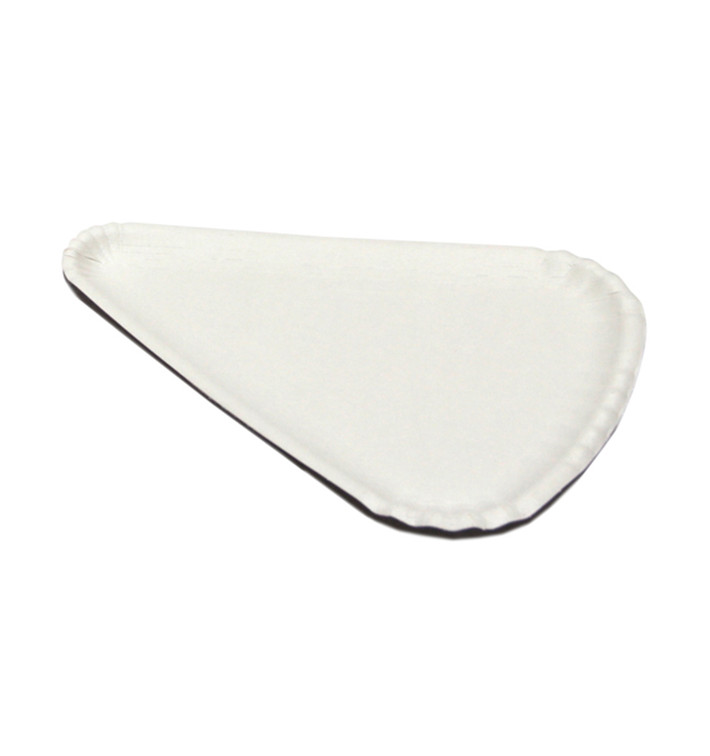 Prato Pizza de Cartão Branco 1/8 24x18cm (1000 Uds) Prato Pizza de Cartão Branco 1/8 24x18cm (1000 Uds)