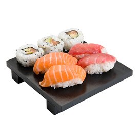 Bandeja de Bambu Preta 15x15x2,5cm (1 Uds)