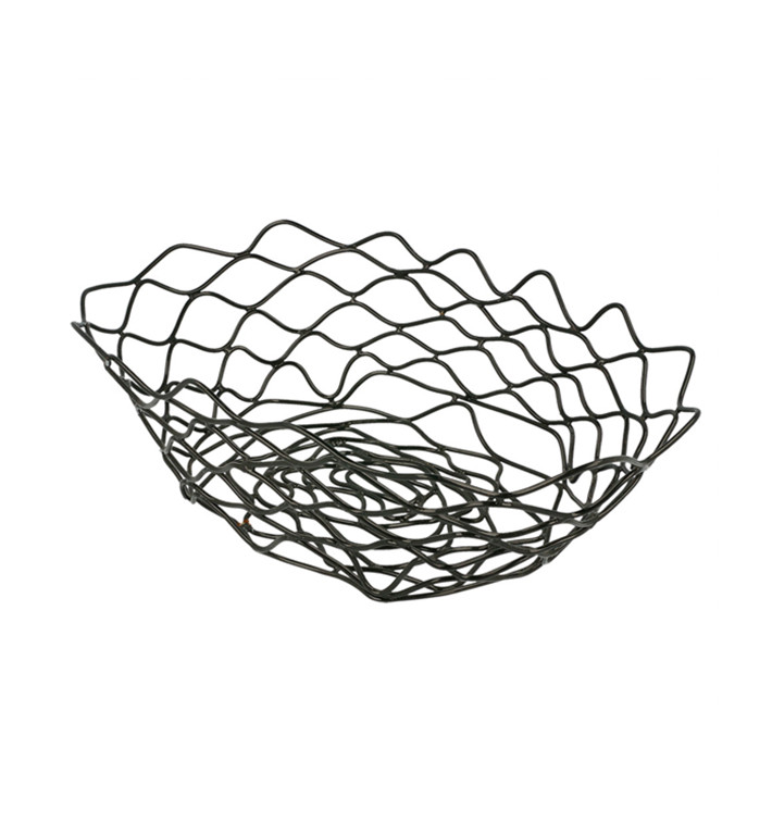 Cesta Oval en Aço Preto 240x152x70mm (6 Uds) Cesta Oval en Aço Preto 240x152x70mm (6 Uds)