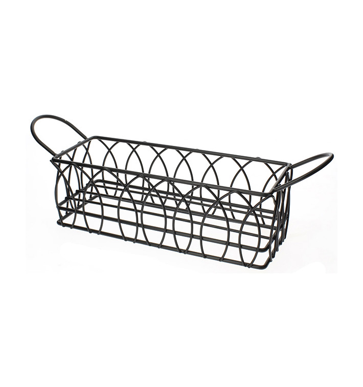 Cesta Retangular en Aço Preto 210x80x70mm (1 Ud) Cesta Retangular en Aço Preto 210x80x70mm (1 Ud)