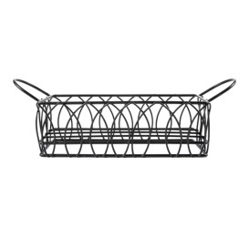 Cesta Retangular en Aço Preto 210x80x70mm (6 Uds)