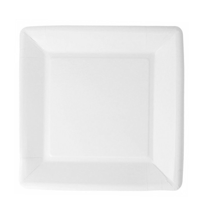 Prato de Papel Biocoated Branco Quadrado 23cm (20 Uds) Prato de Papel Biocoated Branco Quadrado 23cm (20 Uds)