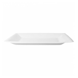Prato de Papel Biocoated Branco Quadrado 23cm (20 Uds)