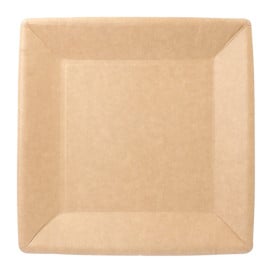 Prato de Papel Biocoated Natural Quadrado 18cm (20 Uds)