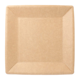 Prato de Papel Biocoated Natural Quadrado 23cm (400 Uds)
