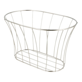 Cesta Oval en Aço Prata 210x127x127mm (1 Ud)