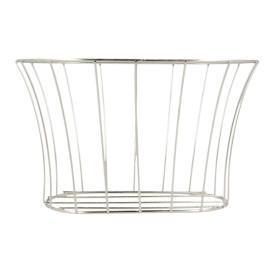 Cesta Oval en Aço Prata 210x127x127mm (1 Ud)