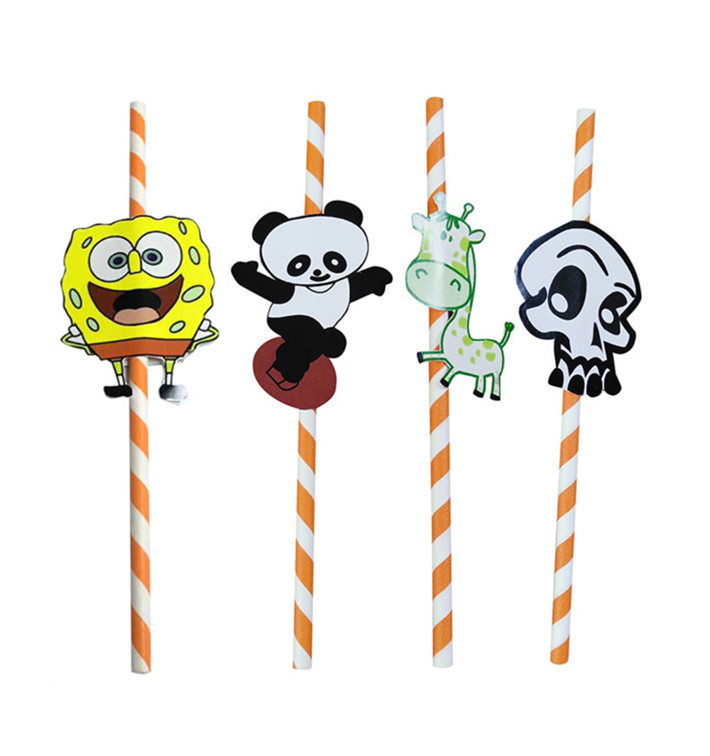 Palhinha Papel com Animais Ø6mm 24cm (100 Uds) Palhinha Papel com Animais Ø6mm 24cm (100 Uds)