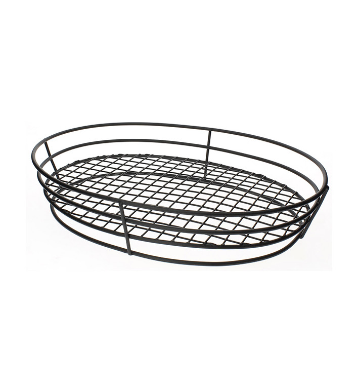 Cesta Oval en Aço Preto 280x205x57mm (1 Ud) Cesta Oval en Aço Preto 280x205x57mm (1 Ud)