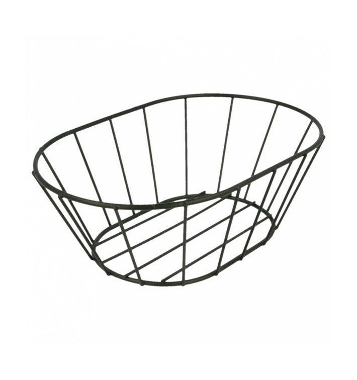 Cesta Oval en Aço Preto 216x140x76mm (1 Ud) Cesta Oval en Aço Preto 216x140x76mm (1 Ud)