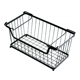 Cesta Empilhável com Asas Aço Preto 330x275x227mm (1 Ud)