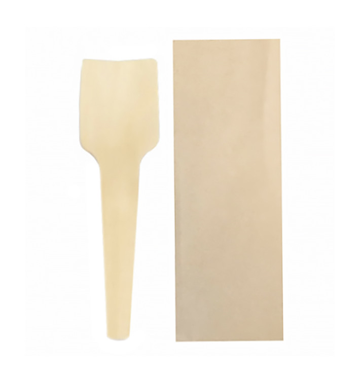 Colher de Madeira para Gelados Embalada 70mm (50 Uds) Colher de Madeira para Gelados Embalada 70mm (50 Uds)