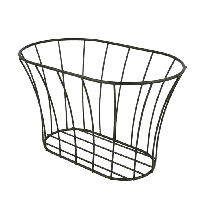 Cesta Oval en Aço Preto 210x127x127mm (12 Uds) Cesta Oval en Aço Preto 210x127x127mm (12 Uds)