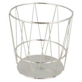 Cesta Redonda en Aço Prata Ø115x115mm (1 Ud)