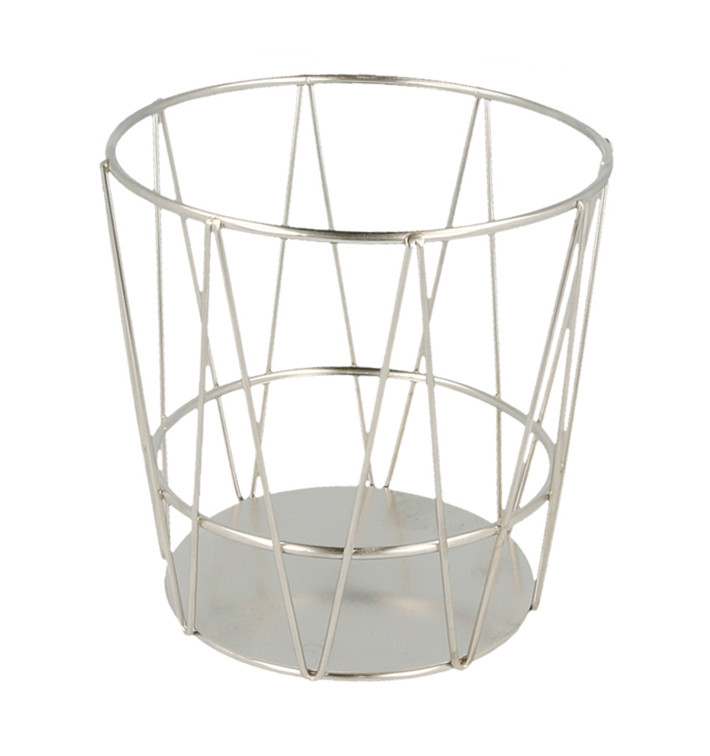 Cesta Redonda en Aço Prata Ø115x115mm (1 Ud) Cesta Redonda en Aço Prata Ø115x115mm (1 Ud)