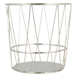 Cesta Redonda en Aço Prata Ø115x115mm (1 Ud)