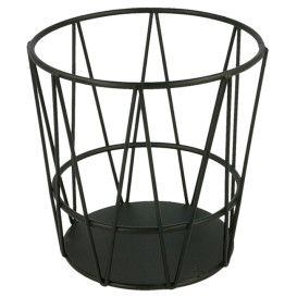 Cesta Redonda en Aço Preto Ø115x115mm (1 Ud)