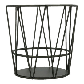 Cesta Redonda en Aço Preto Ø115x115mm (1 Ud)