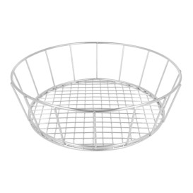 Cesta Redonda en Aço Prata Ø241x70mm (1 Ud)
