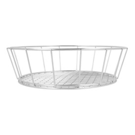 Cesta Redonda en Aço Prata Ø241x70mm (1 Ud)