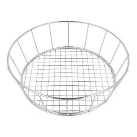Cesta Redonda en Aço Prata Ø241x70mm (1 Ud)
