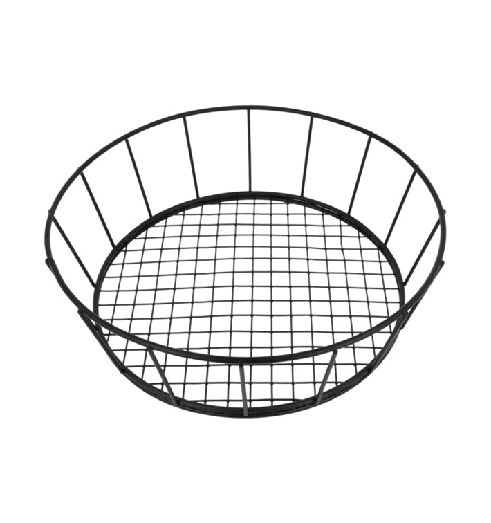 Cesta Redonda en Aço Nero Ø241x70mm (1 Ud) Cesta Redonda en Aço Nero Ø241x70mm (1 Ud)