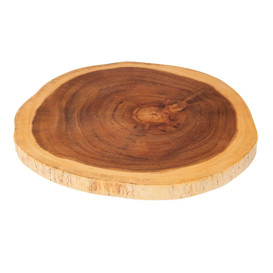 Bandeja Redonda Apresentação Madeira Ø305x35mm (4 Uds)