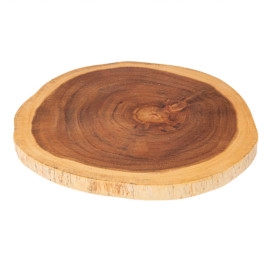 Bandeja Oval Apresentação Madeira 406x203x19mm (1 Ud)