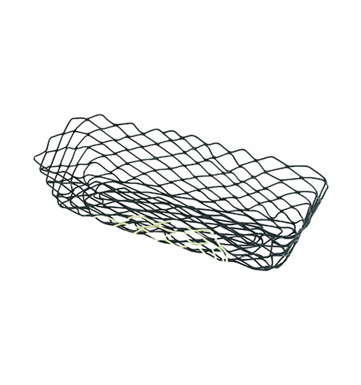 Cesta Retangular en Aço Preto 275x142x85mm (1 Ud) Cesta Retangular en Aço Preto 275x142x85mm (1 Ud)