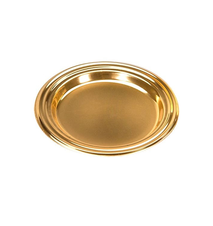Prato Plastico Redondo Degustação Ouro 8cm Prato Plastico Redondo Degustação Ouro 8cm