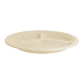 Prato Bio da cana-de-açúcar 3C Natural Ø260mm (800 Uds)