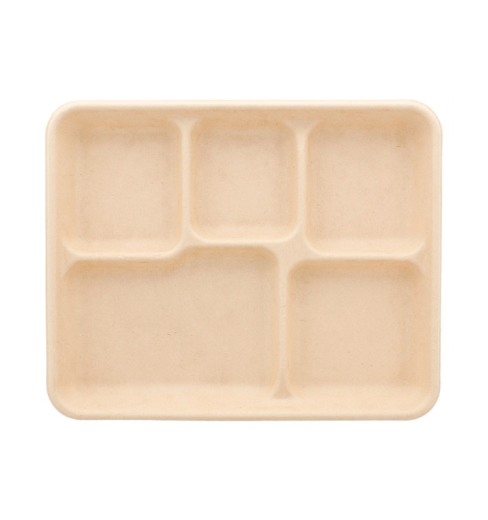 Bandeja Bio da cana-de-açúcar 5C 265x215x20mm (50 Uds) Bandeja Bio da cana-de-açúcar 5C 265x215x20mm (50 Uds)