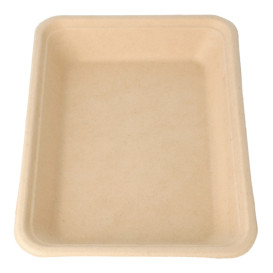Bandeja da cana-de-açúcar Natural 196x147x27mm (50 Uds)