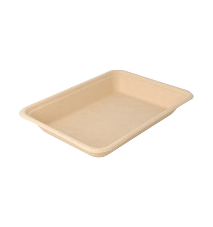 Bandeja da cana-de-açúcar Natural 196x147x27mm (50 Uds) Bandeja da cana-de-açúcar Natural 196x147x27mm (50 Uds)