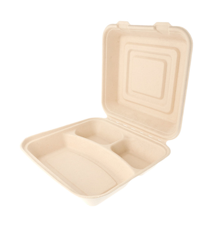 Embalagem Bio Cana-de-açúcar 3C 250x250x75mm (50 Uds) Embalagem Bio Cana-de-açúcar 3C 250x250x75mm (50 Uds)