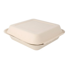 Embalagem Cana-de-açúcar Natural 20x20x7,5cm (50 Uds)