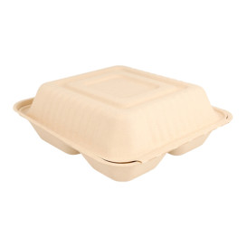 Embalagem Cana-de-açúcar Natural 3C 20x20x7,5cm (50 Uds)