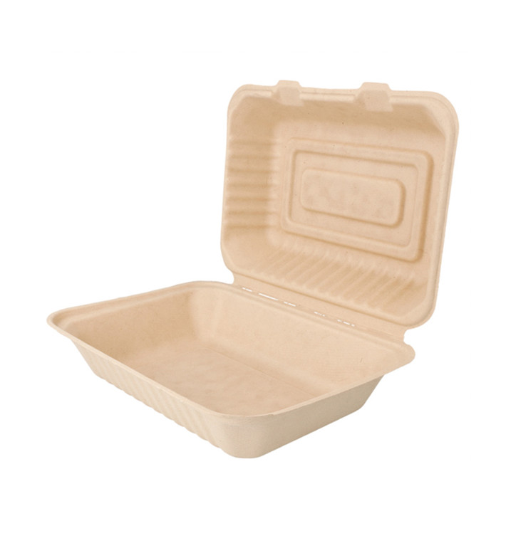 Embalagem Cana-de-açúcar Natural 225x165x64mm (50 Uds) Embalagem Cana-de-açúcar Natural 225x165x64mm (50 Uds)