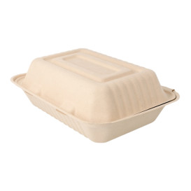 Embalagem Cana-de-açúcar Natural 225x165x64mm (50 Uds)