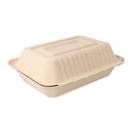 Embalagem Cana-de-açúcar Natural 225x165x64mm (50 Uds)