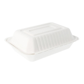 Embalagem Cana-de-açúcar Branco 225x165x64mm (50 Uds)