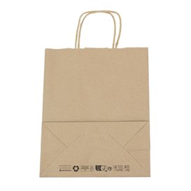 Sacos de Papel Kraft de Alça plana 80g/m² 22+10x28cm (50 Uds)
